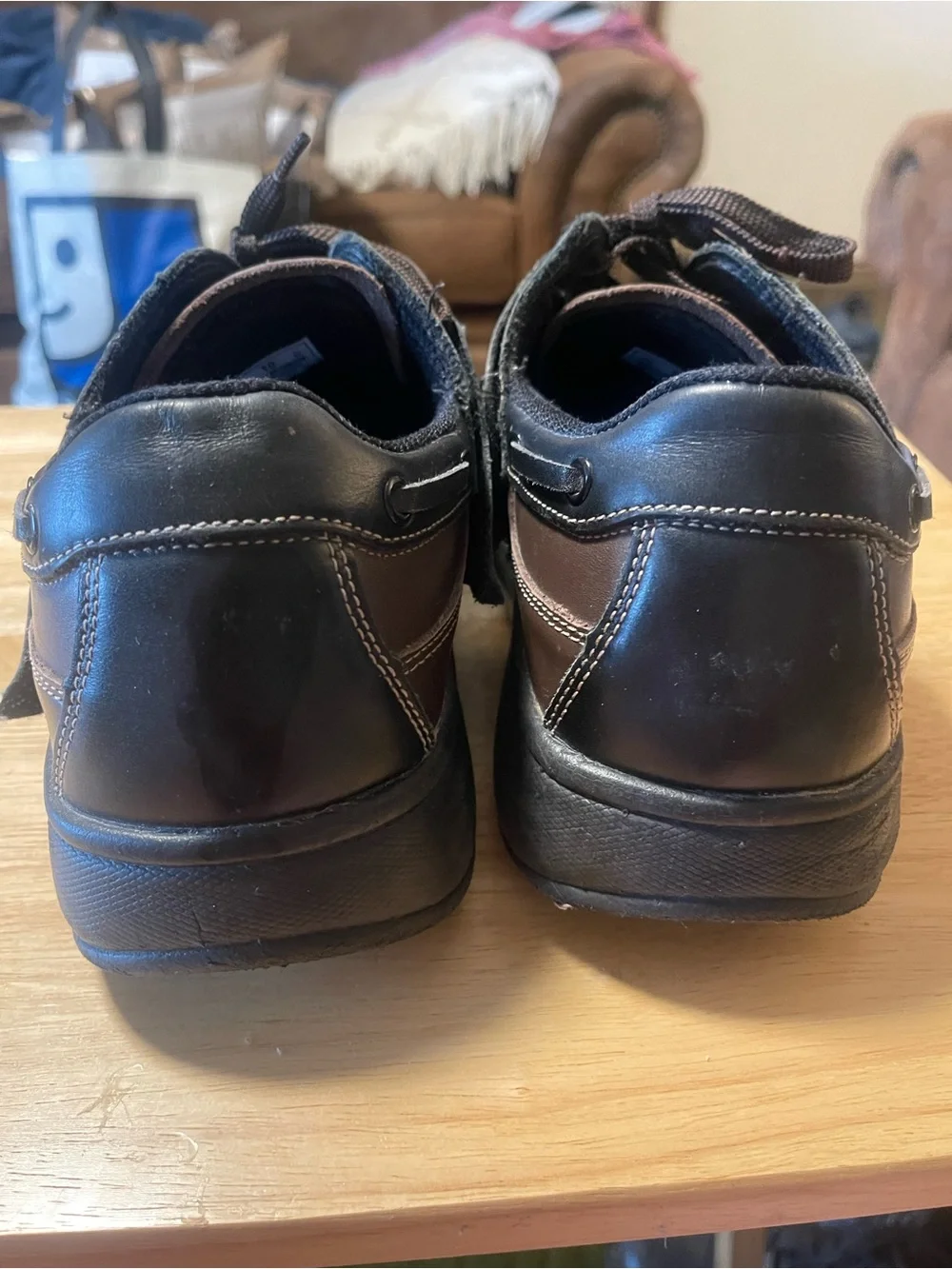 Orthofeet 422 Baton Rouge Brown Black Diabetic Men's Leather Shoes Size 10 D